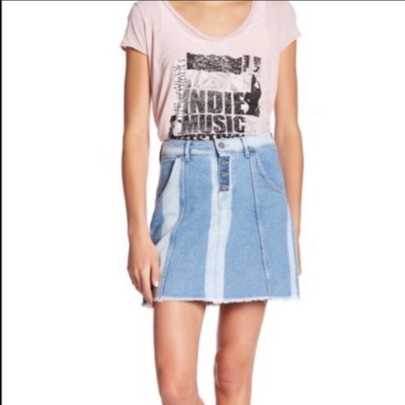 William Rast Aqua Streak A-Line Denim Skirt NWT Size 25 - Picture 1 of 10